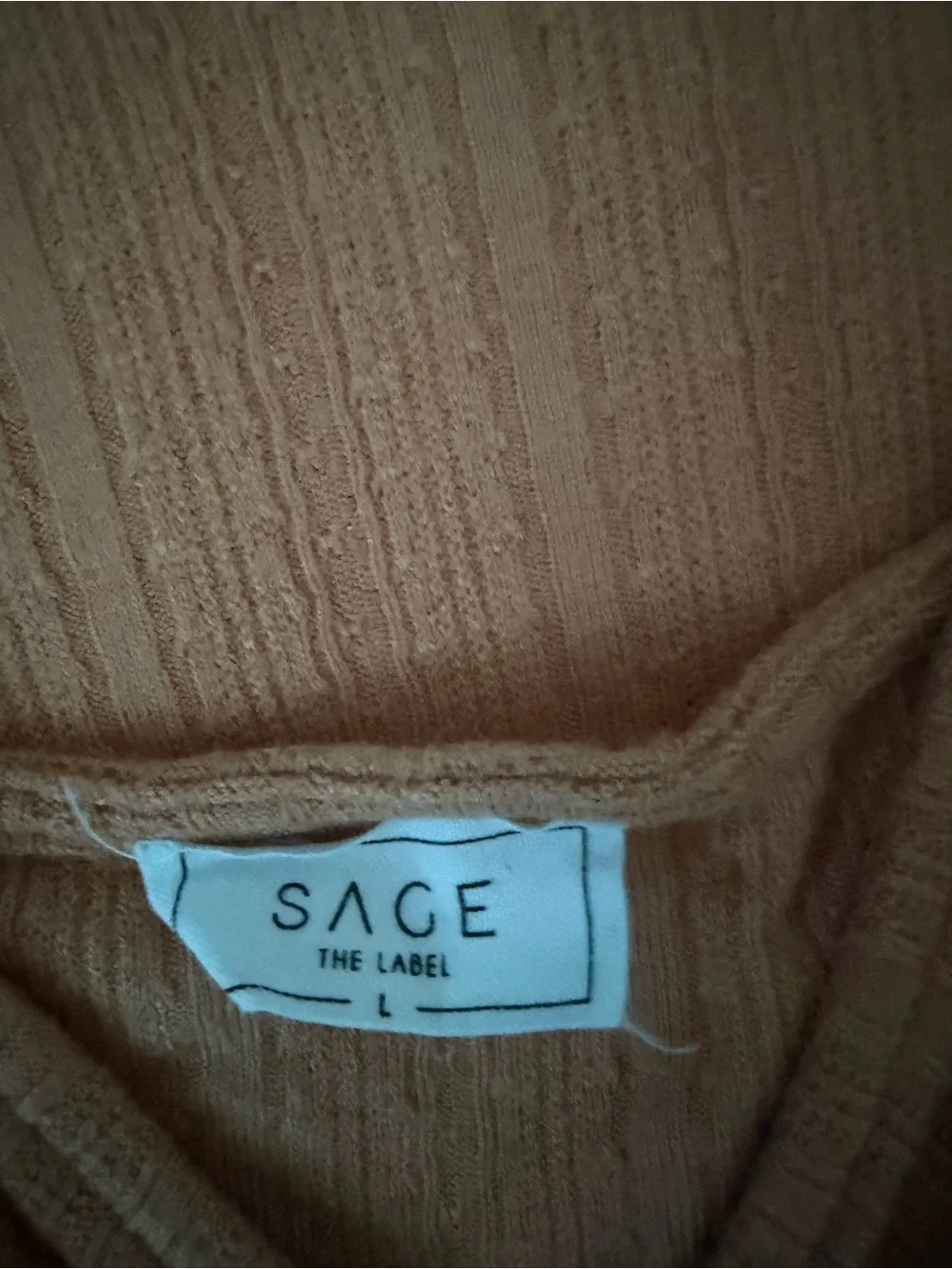 Sage The Label 2 Piece Cardigan & Cami Set Large Rust Terracotta Rib Knit